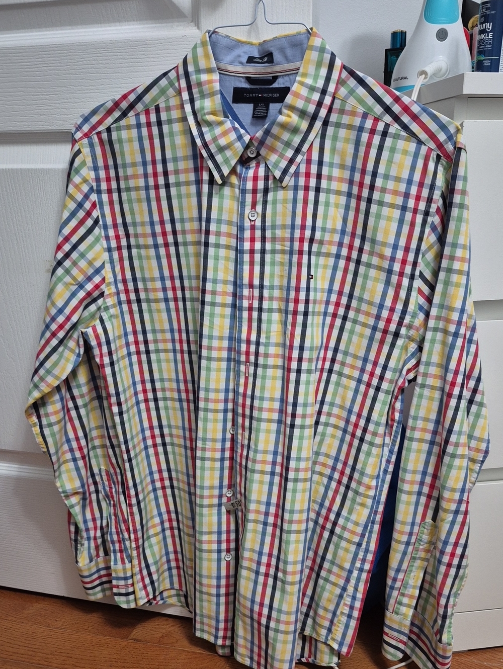 Tommy Hilfiger Men’s Multi-Check Button-Up Shirt in Yellow, Red, Blue, Green